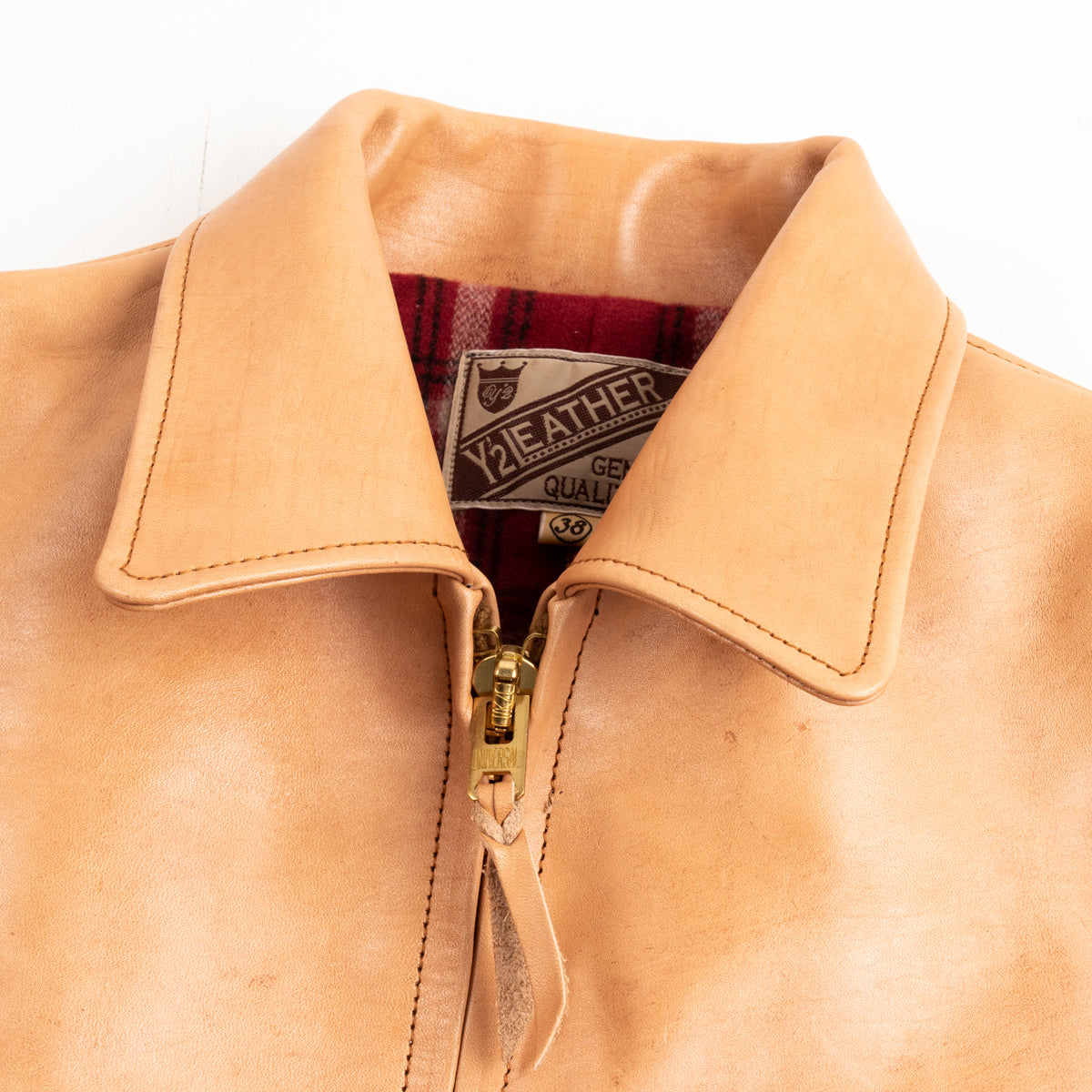 Y'2 Leather Kakishibu Persimmon Tanned Horsehide Single Riders Jacket (KR-42) - Standard & Strange