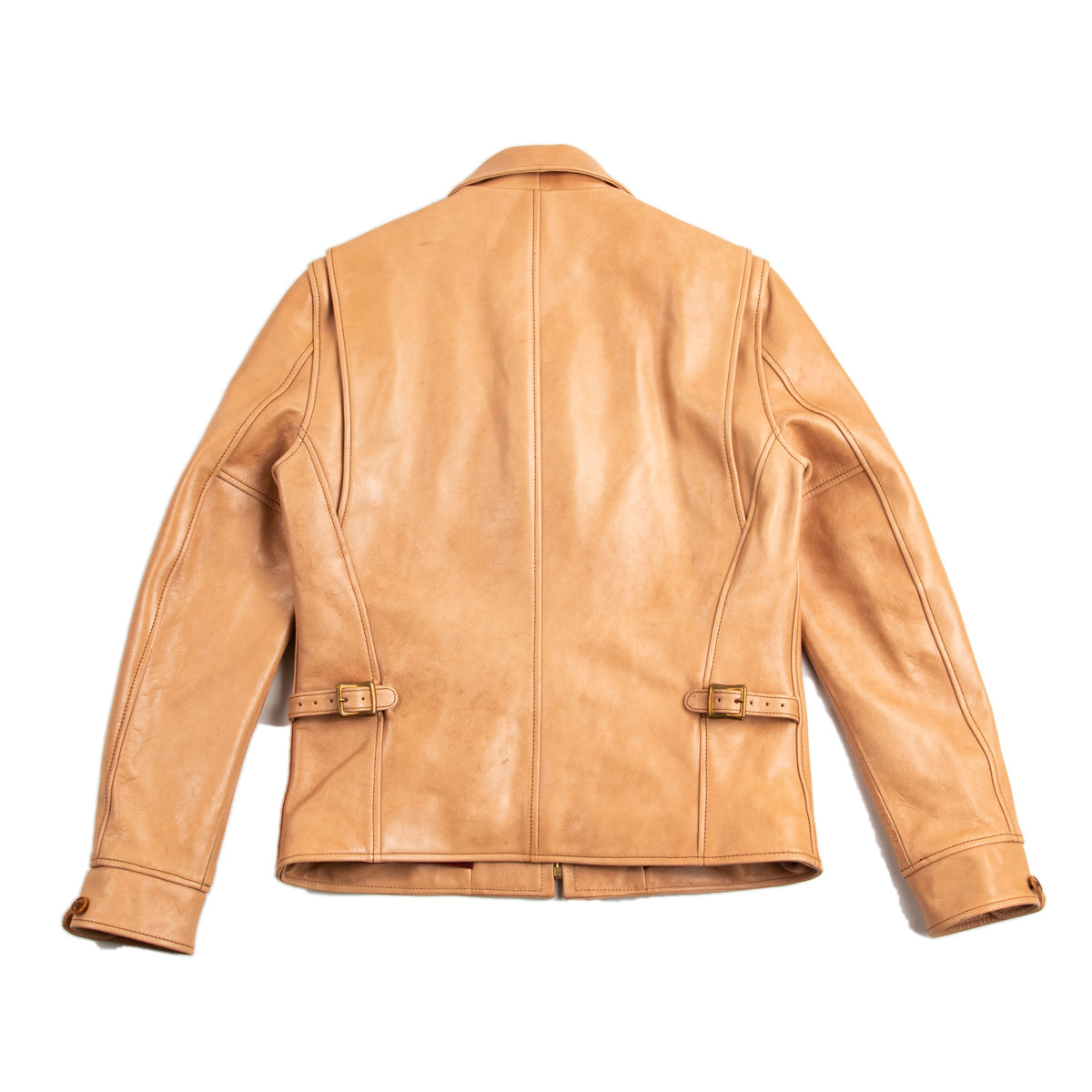 Y'2 Leather Kakishibu Persimmon Tanned Horsehide Single Riders Jacket (KR-42) - Standard & Strange