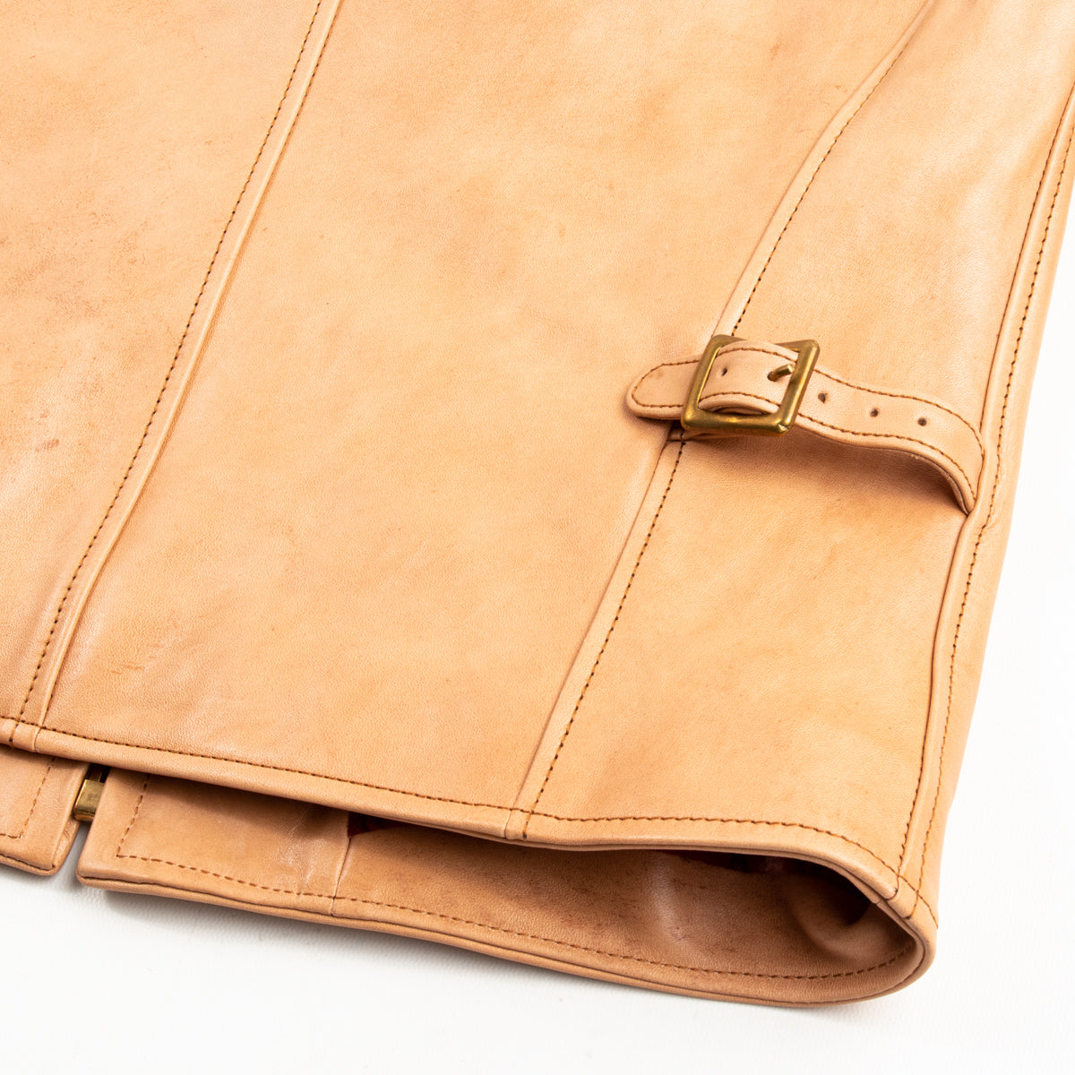 Y'2 Leather Kakishibu Persimmon Tanned Horsehide Single Riders Jacket (KR-42) - Standard & Strange