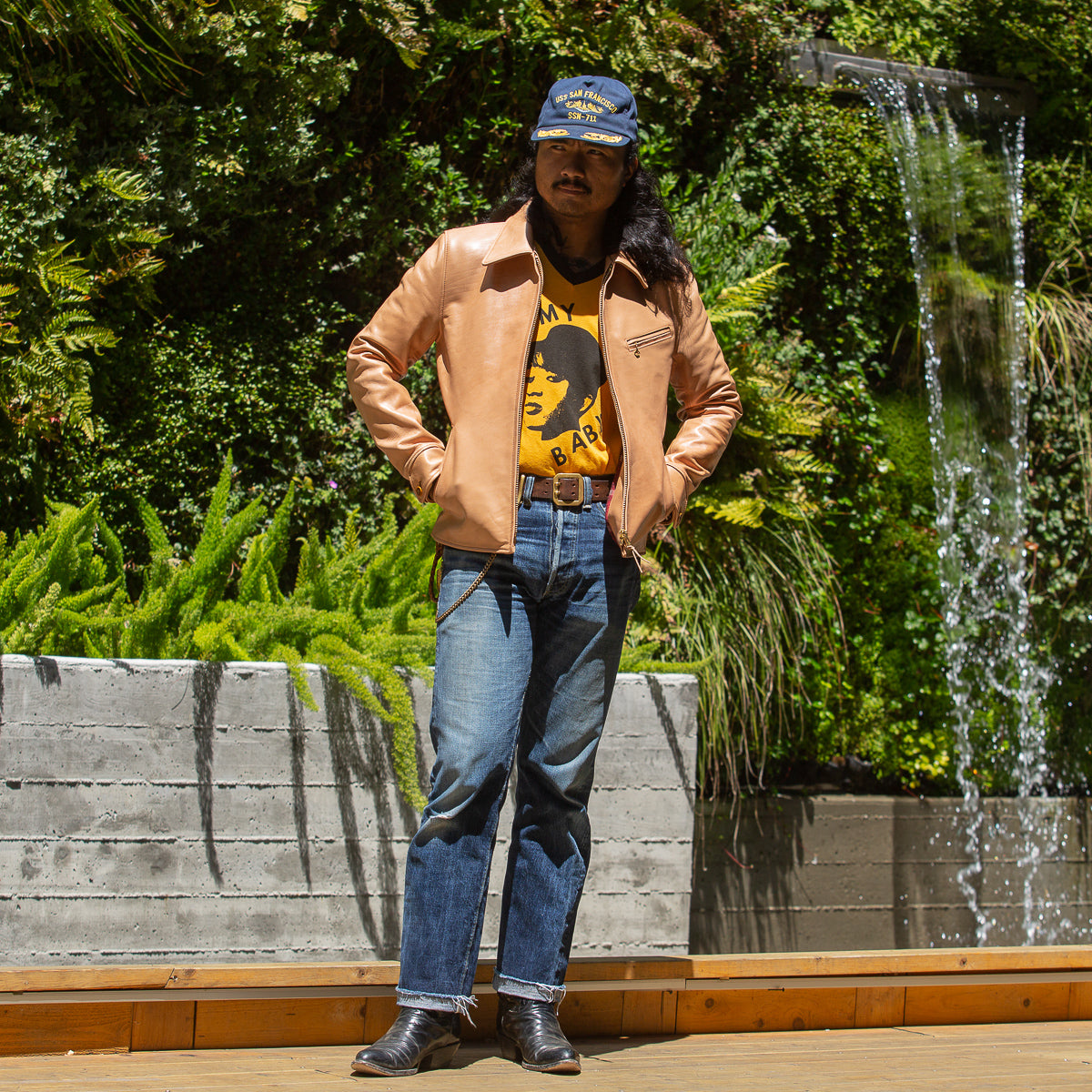 Y'2 Leather Kakishibu Persimmon Tanned Horsehide Single Riders Jacket (KR-42) - Standard & Strange