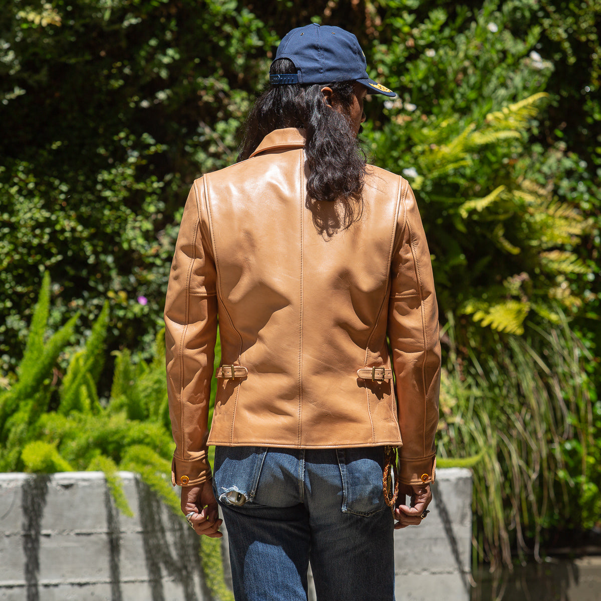 Y'2 Leather Kakishibu Persimmon Tanned Horsehide Single Riders Jacket (KR-42) - Standard & Strange
