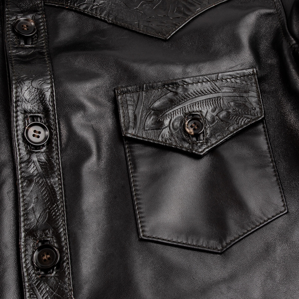 Y'2 Leather Oil Soft Horse x Horse Light (Embossed Leather) Shirt (WJ-03) - Standard & Strange