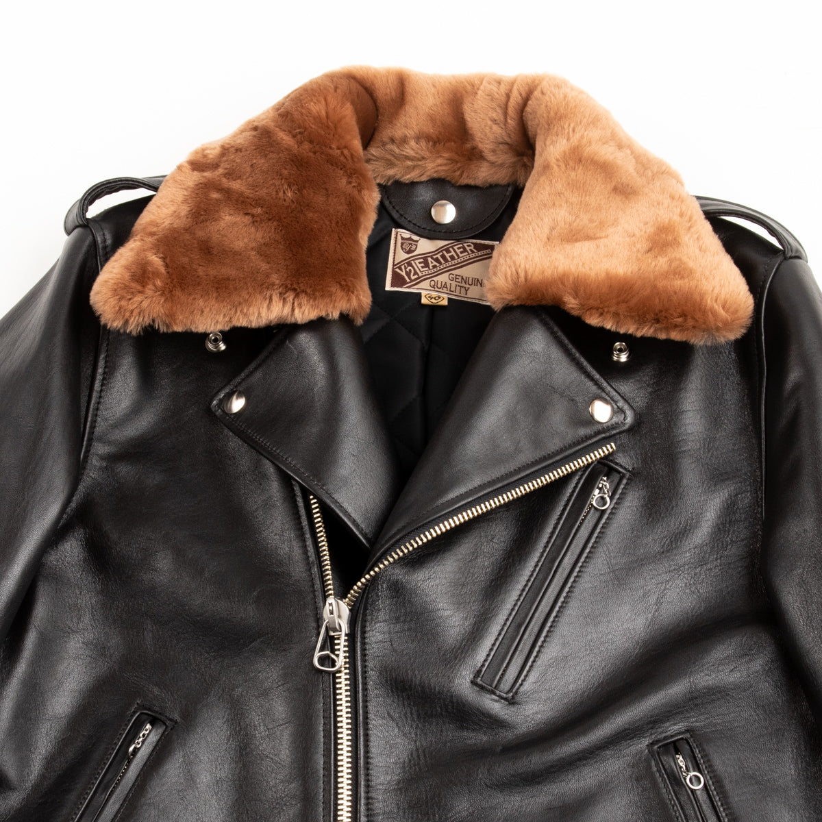 Y'2 Leather Sumi Dyed Horse Double Riders Jacket (SHR-58) - Standard & Strange