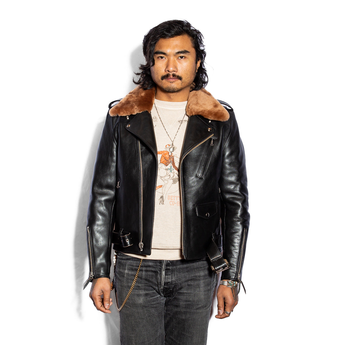 Y'2 Leather Sumi Dyed Horse Double Riders Jacket (SHR-58) - Standard & Strange