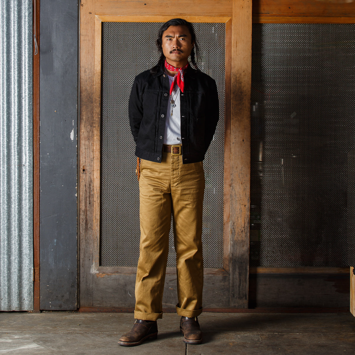 Black Sign Khaki Chino Trousers Type 2 - Beige (Unhemmed) - Standard & Strange