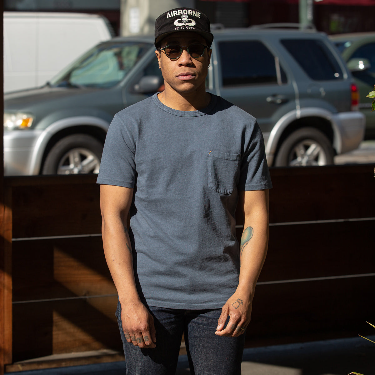 Freenote 13oz Shifter Tee - Faded Blue - Standard & Strange