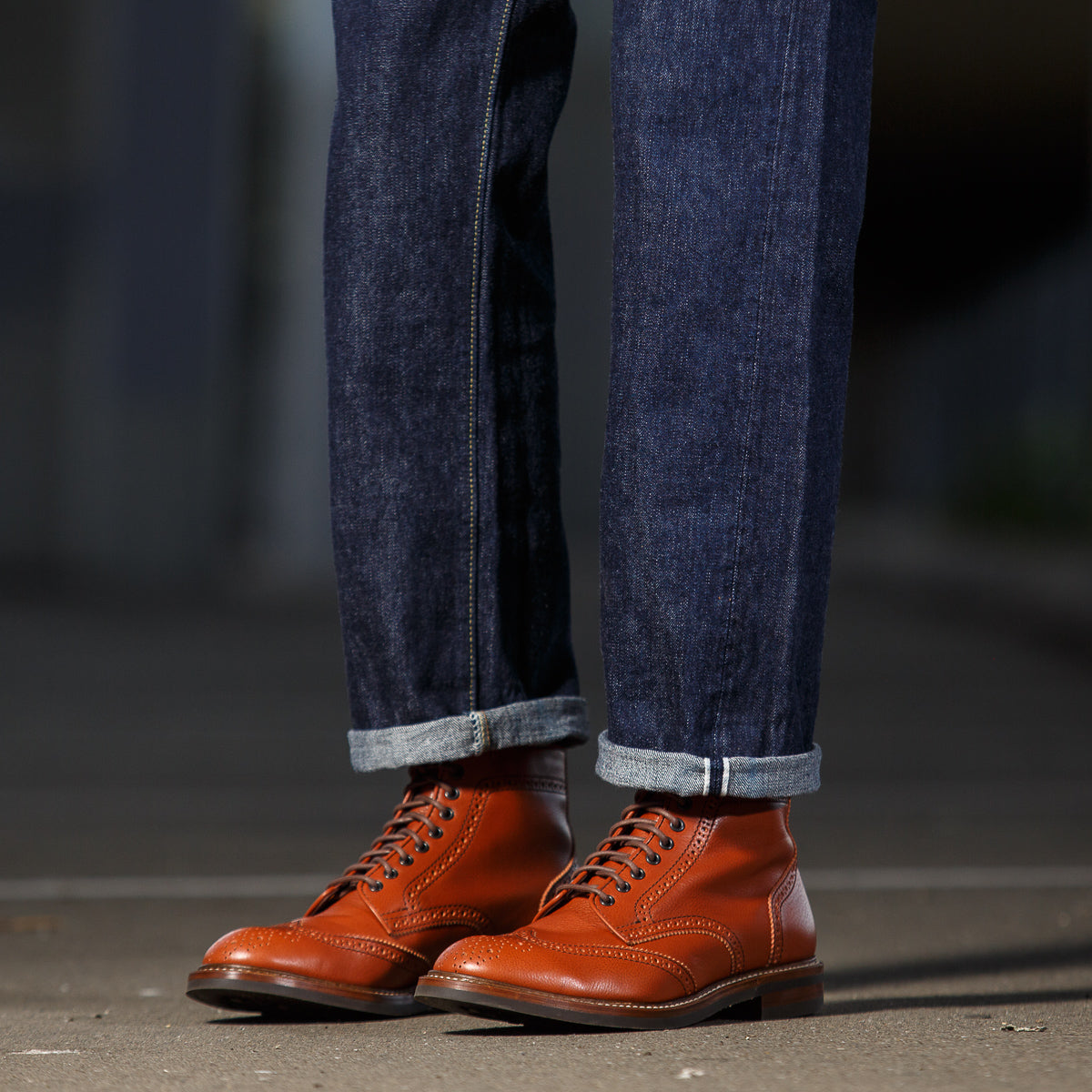 John Lofgren Glover Brogue Boots - Camel Vacchetta - Standard & Strange