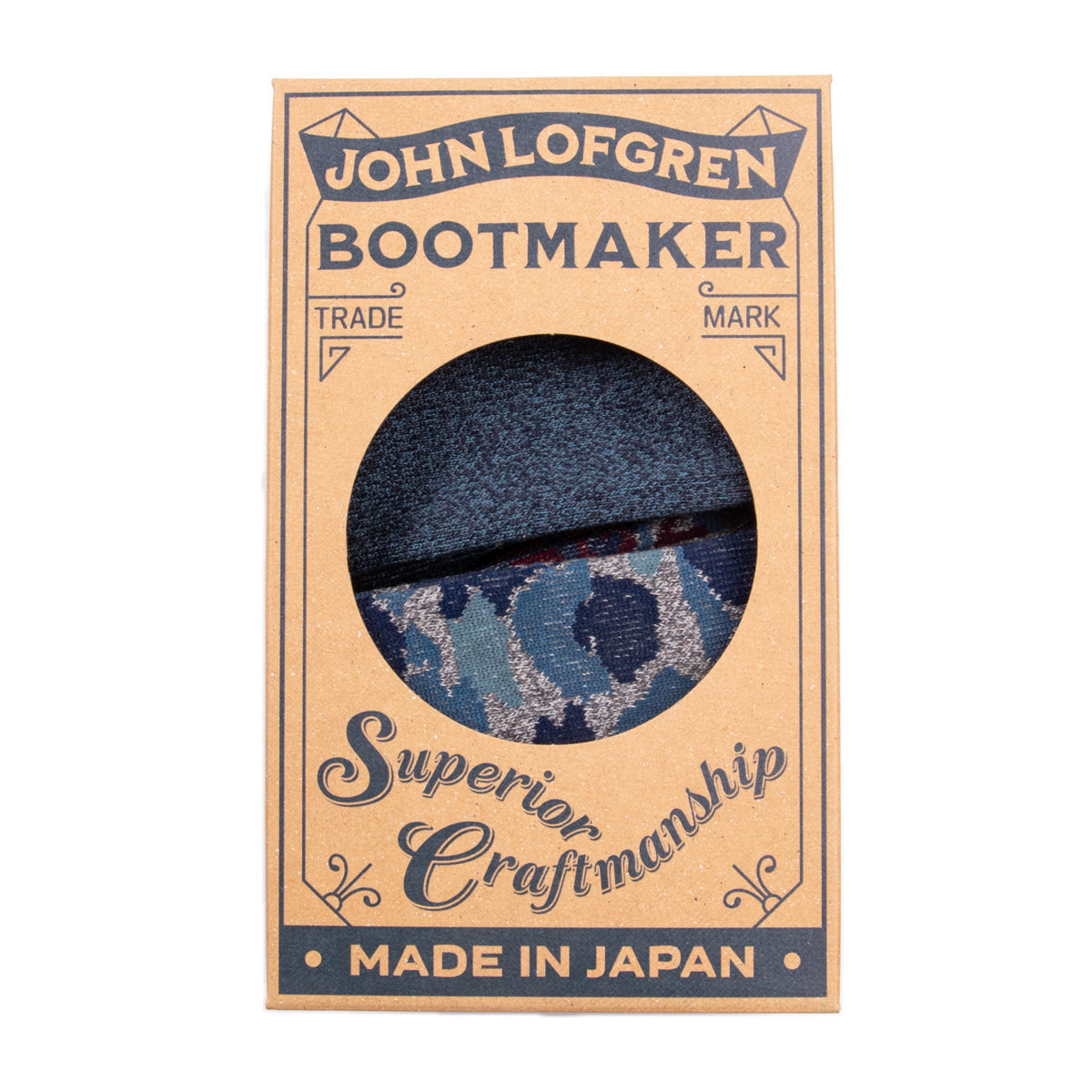 John Lofgren Two Pack Socks - Camo Blue x Grained Navy Gray - Standard & Strange