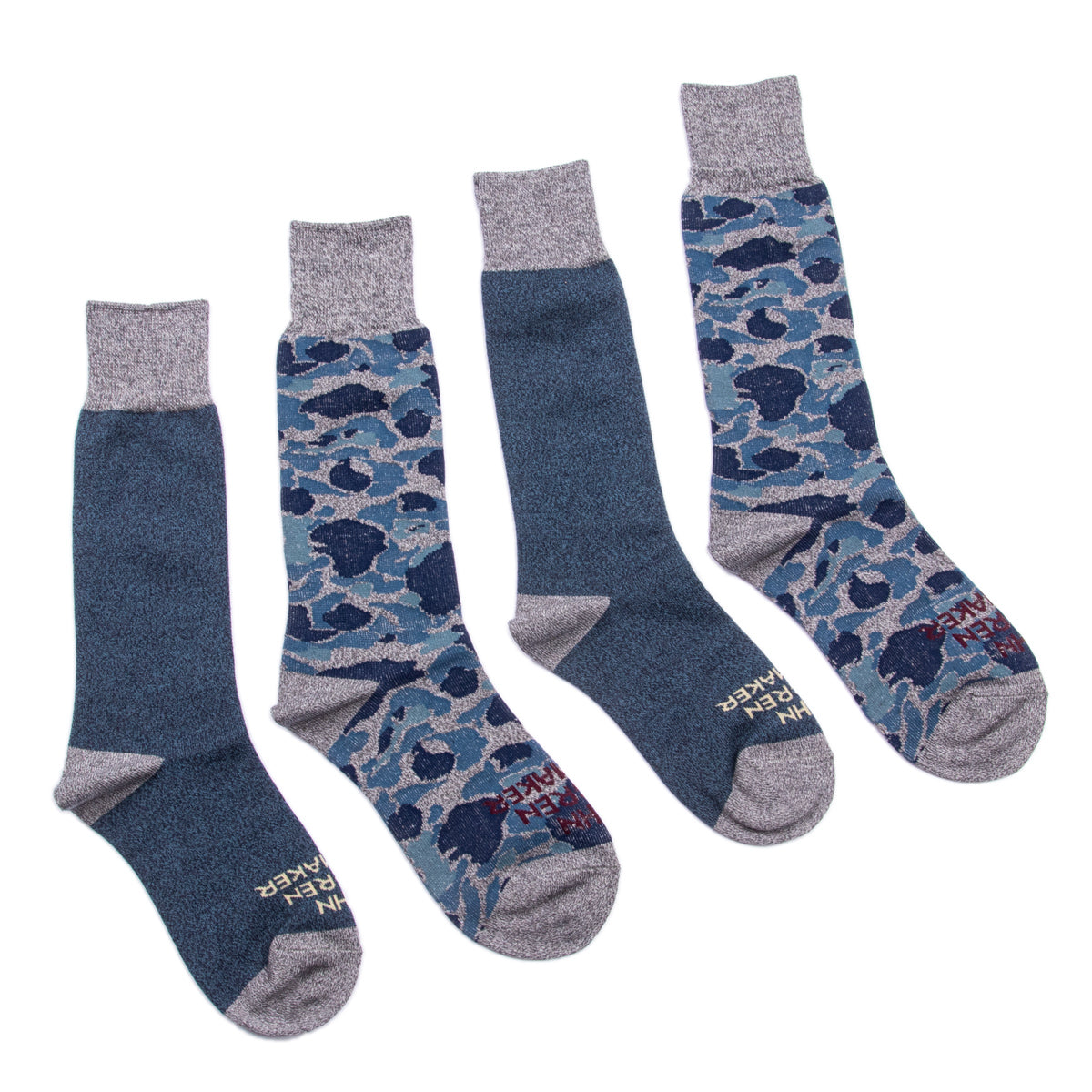 John Lofgren Two Pack Socks - Camo Blue x Grained Navy Gray - Standard & Strange