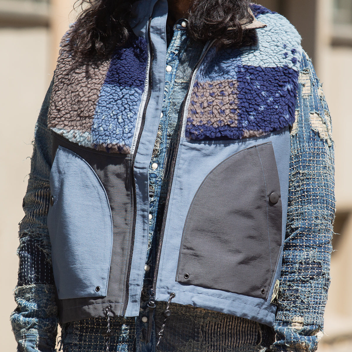 Kapital 60/40 Cloth x TUGIHAGI Fleece HUTTE Vest - Navy - Standard & Strange