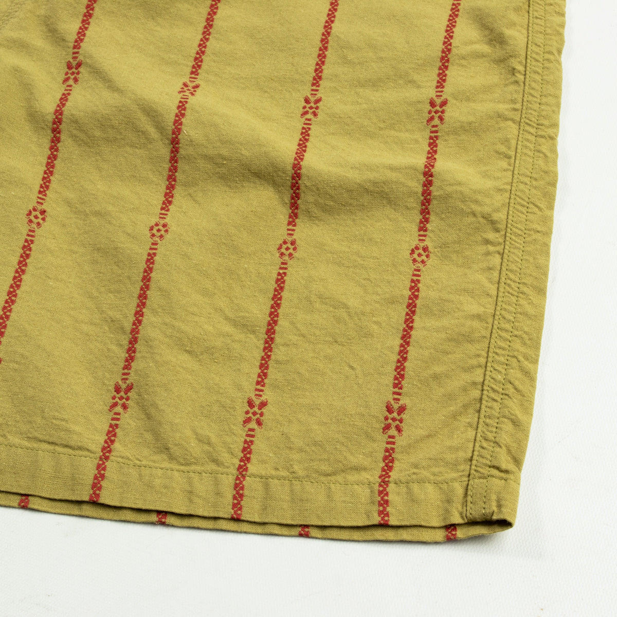 Kapital Cotton Linen SIAM Stripe EASY Shorts - Light Khaki - Standard & Strange