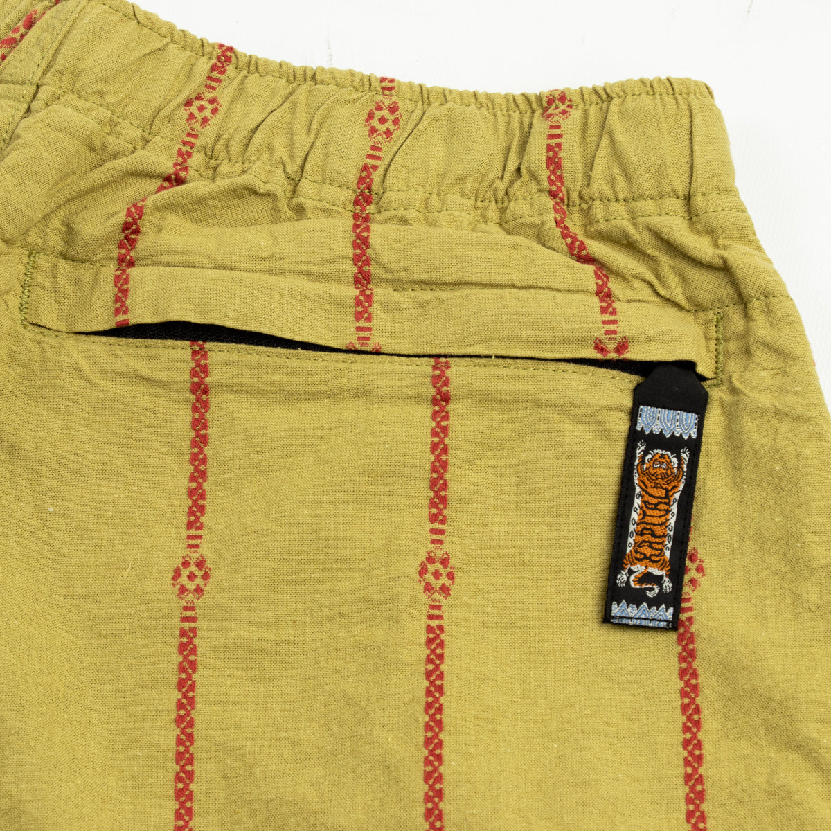 Kapital Cotton Linen SIAM Stripe EASY Shorts - Light Khaki - Standard & Strange