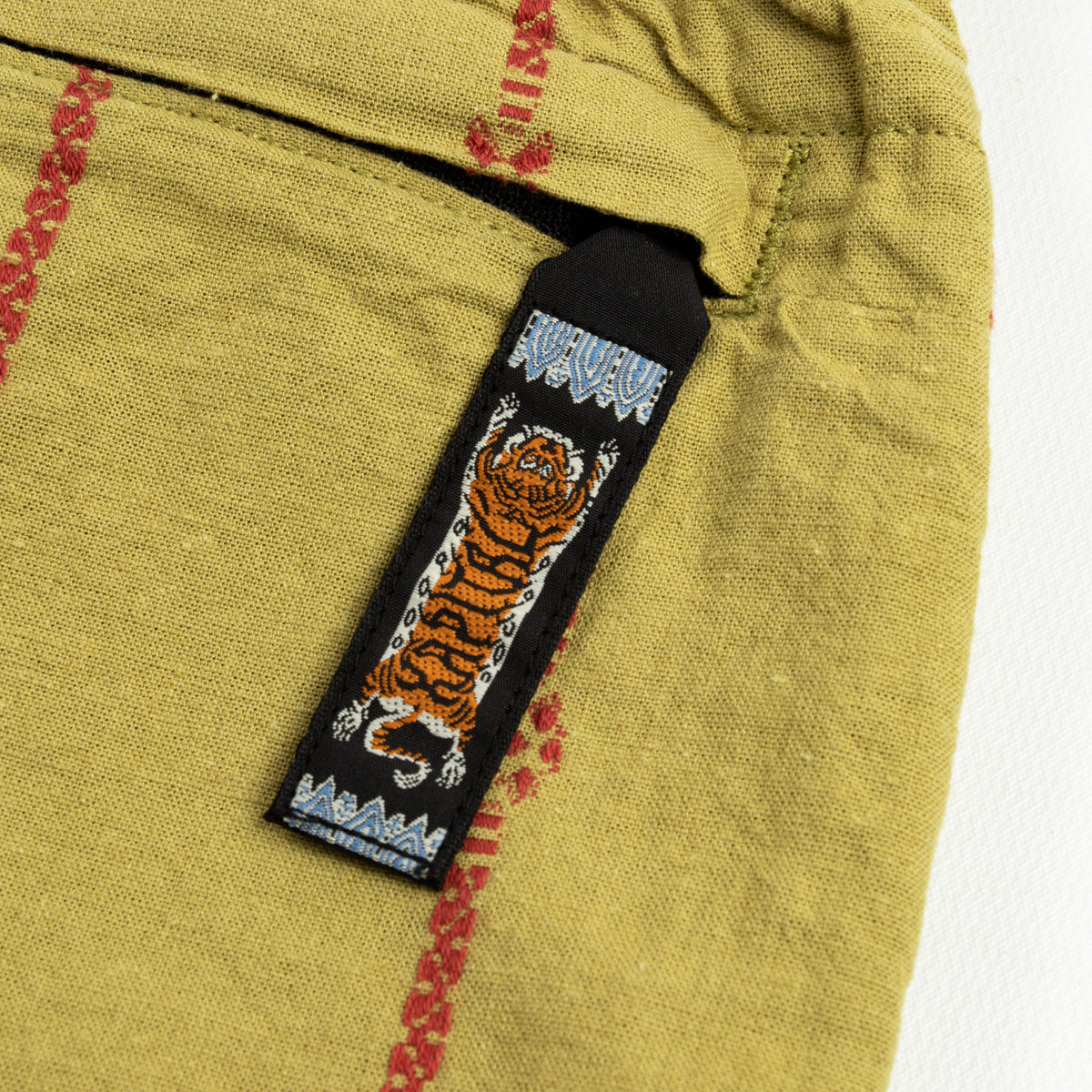 Kapital Cotton Linen SIAM Stripe EASY Shorts - Light Khaki - Standard & Strange