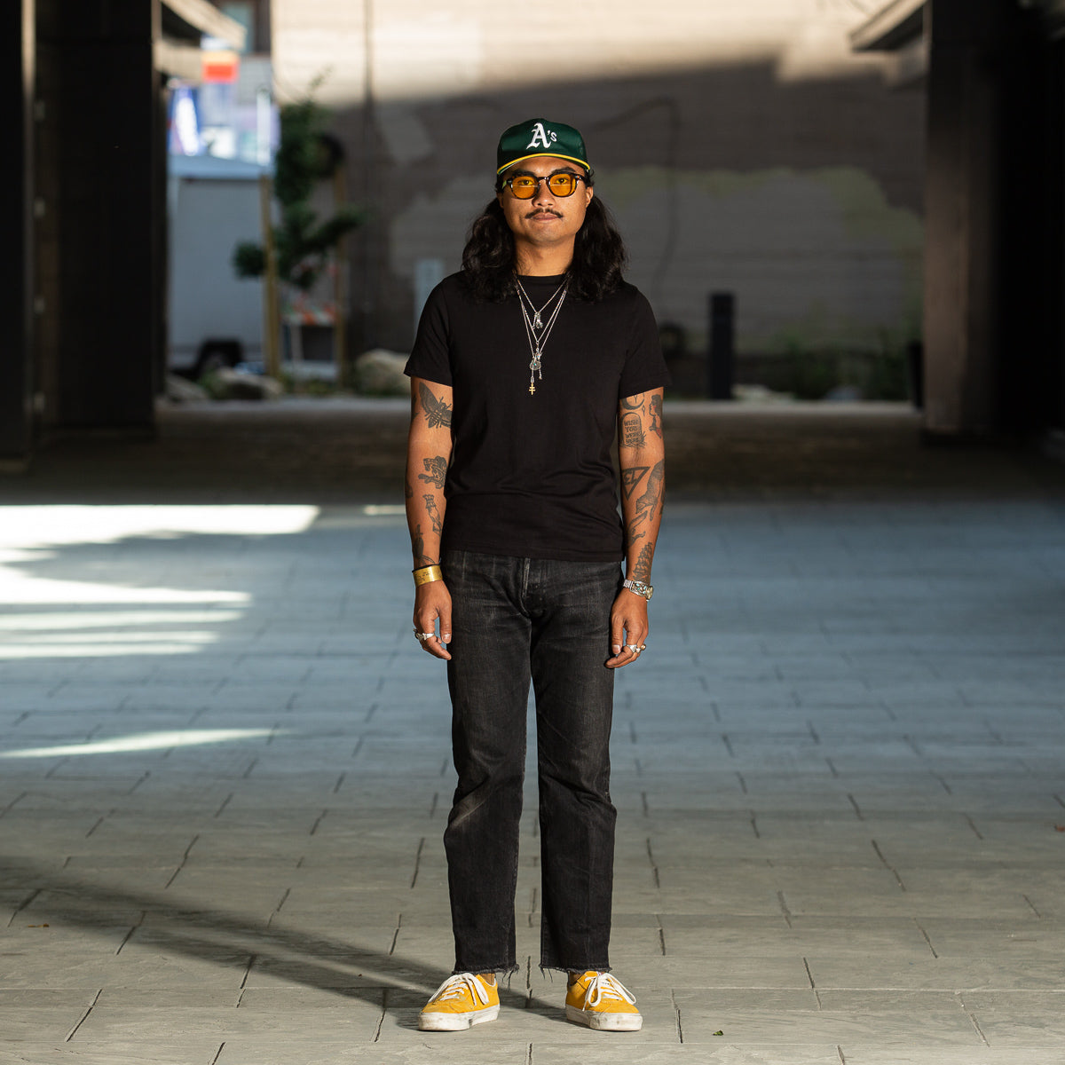 Merz b. Schwanen 1950s Lightweight Loopwheeled Tee - Black - Standard & Strange