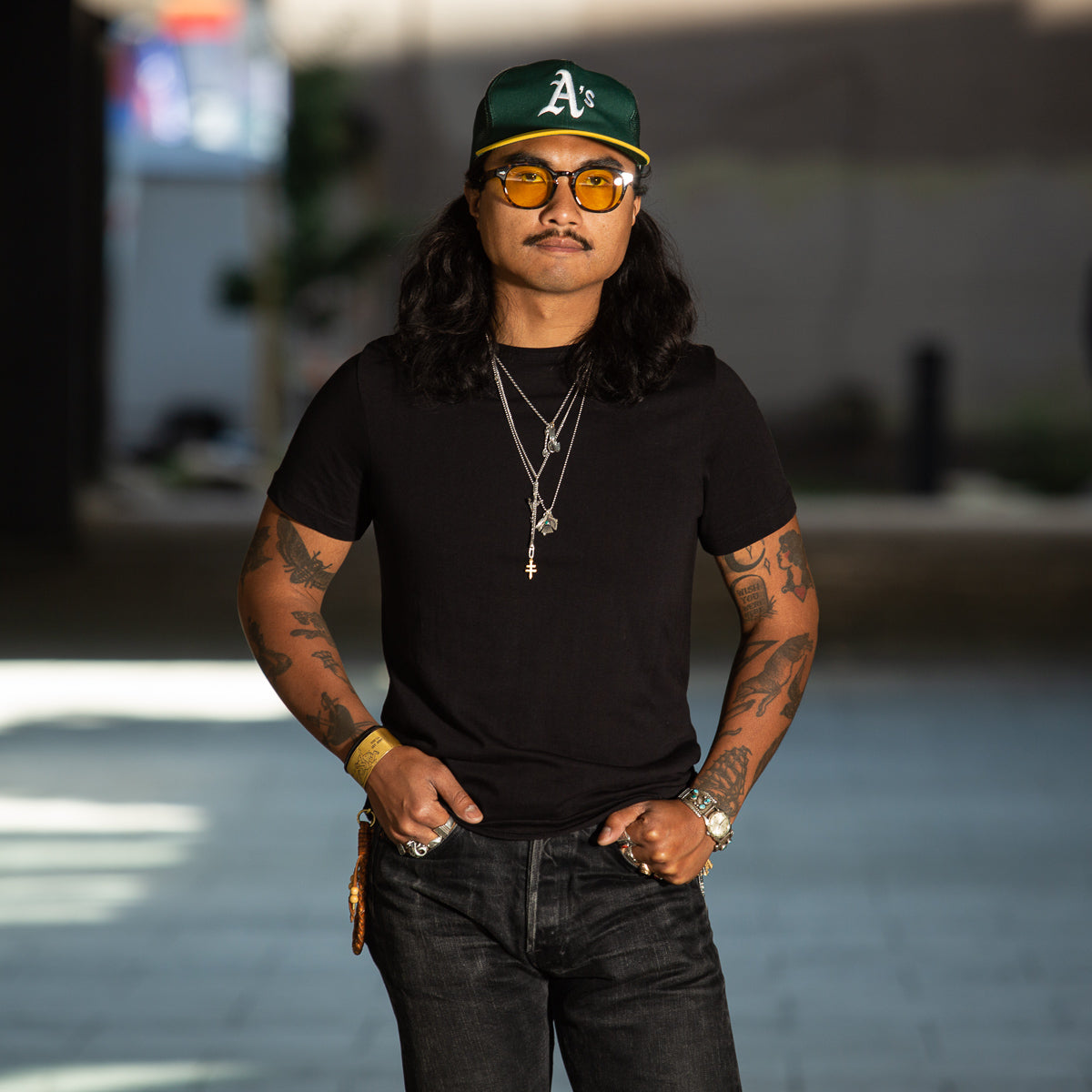 Merz b. Schwanen 1950s Lightweight Loopwheeled Tee - Black - Standard & Strange