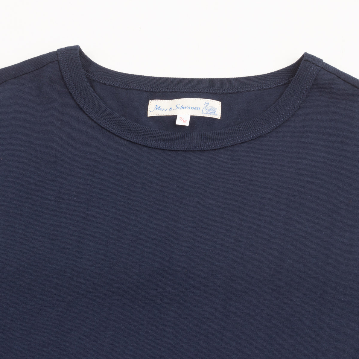 Merz b. Schwanen 1950s Lightweight Loopwheeled Tee - Ink Blue - Standard & Strange