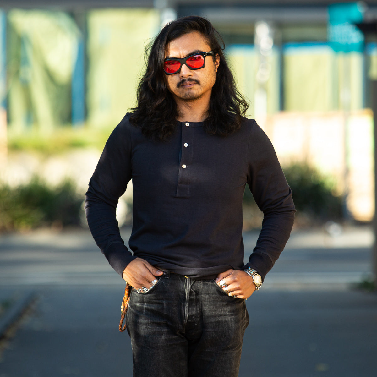 Merz b. Schwanen 206 Loopwheeled LS Henley - Charcoal - Standard & Strange