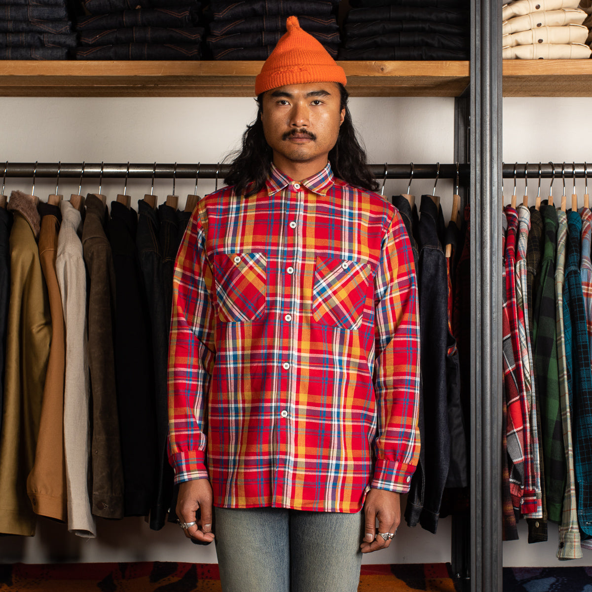 The Real McCoy's 8HU Check Flannel Shirt - Red - Standard & Strange