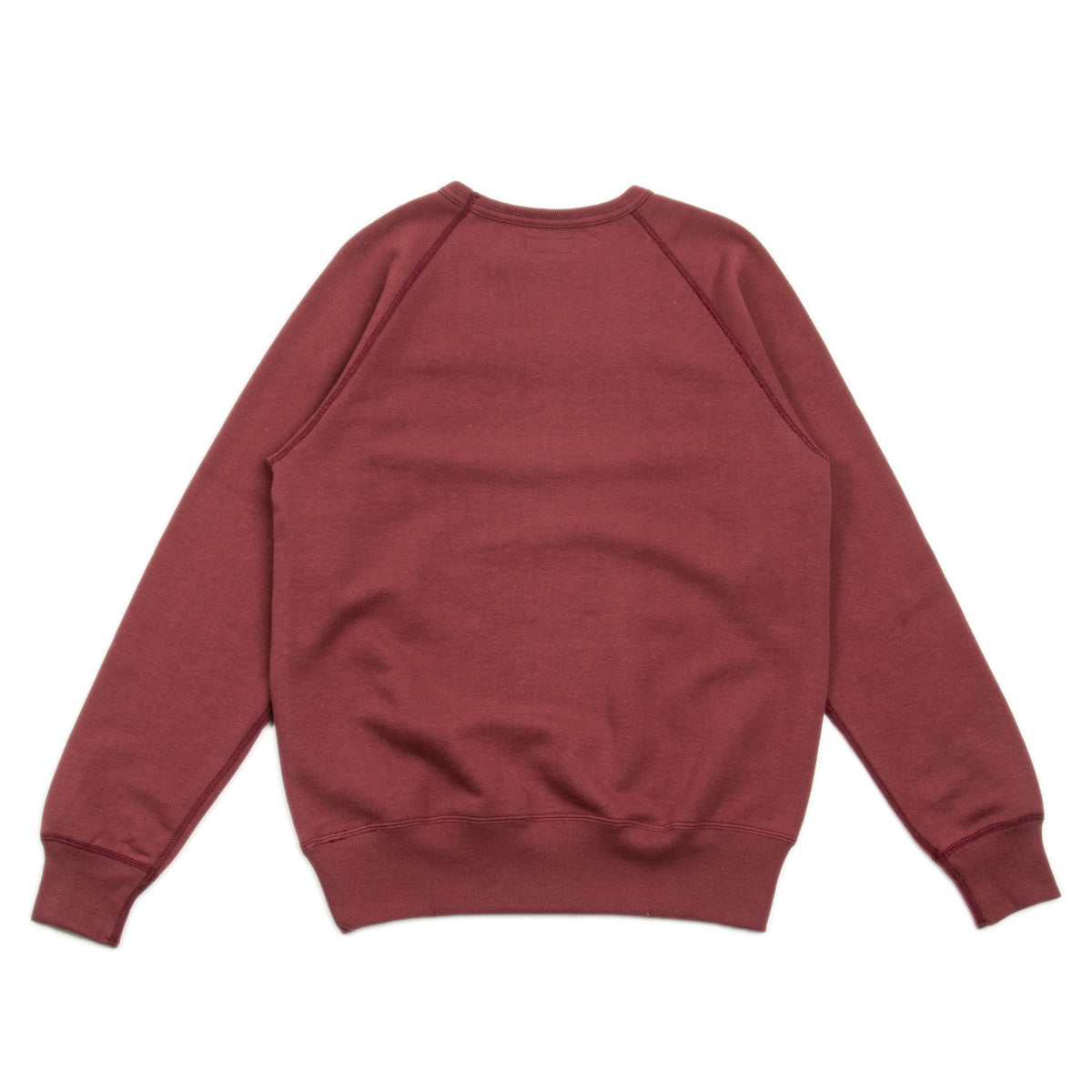 The Real McCoy's 9oz Loopwheel Raglan Sleeve Sweatshirt - Maroon - Standard & Strange