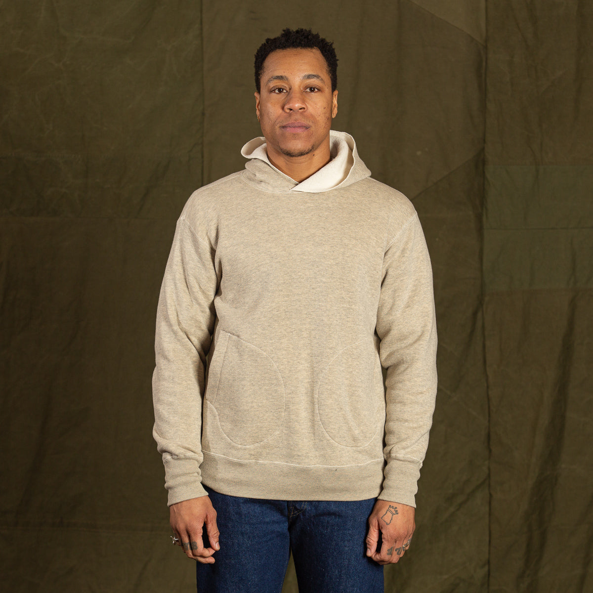 The Real McCoy's Boxing Glove Pocket Hooded Sweatshirt - Oatmeal - Standard & Strange