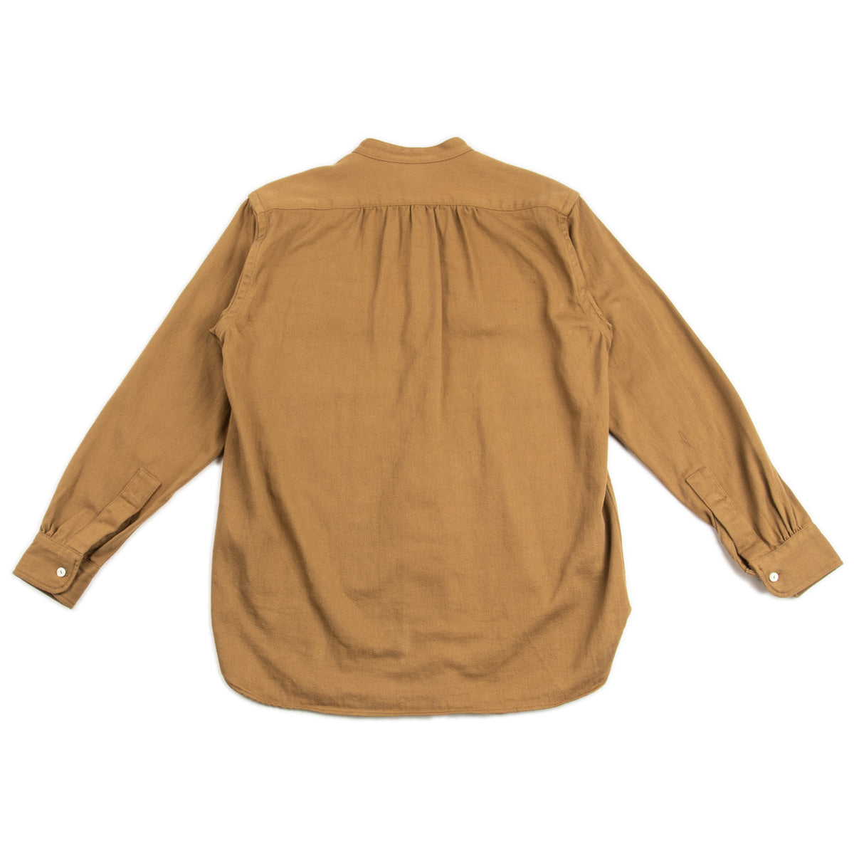 The Real McCoy's Double Diamond Band Collar Sateen Shirt - Khaki - Standard & Strange