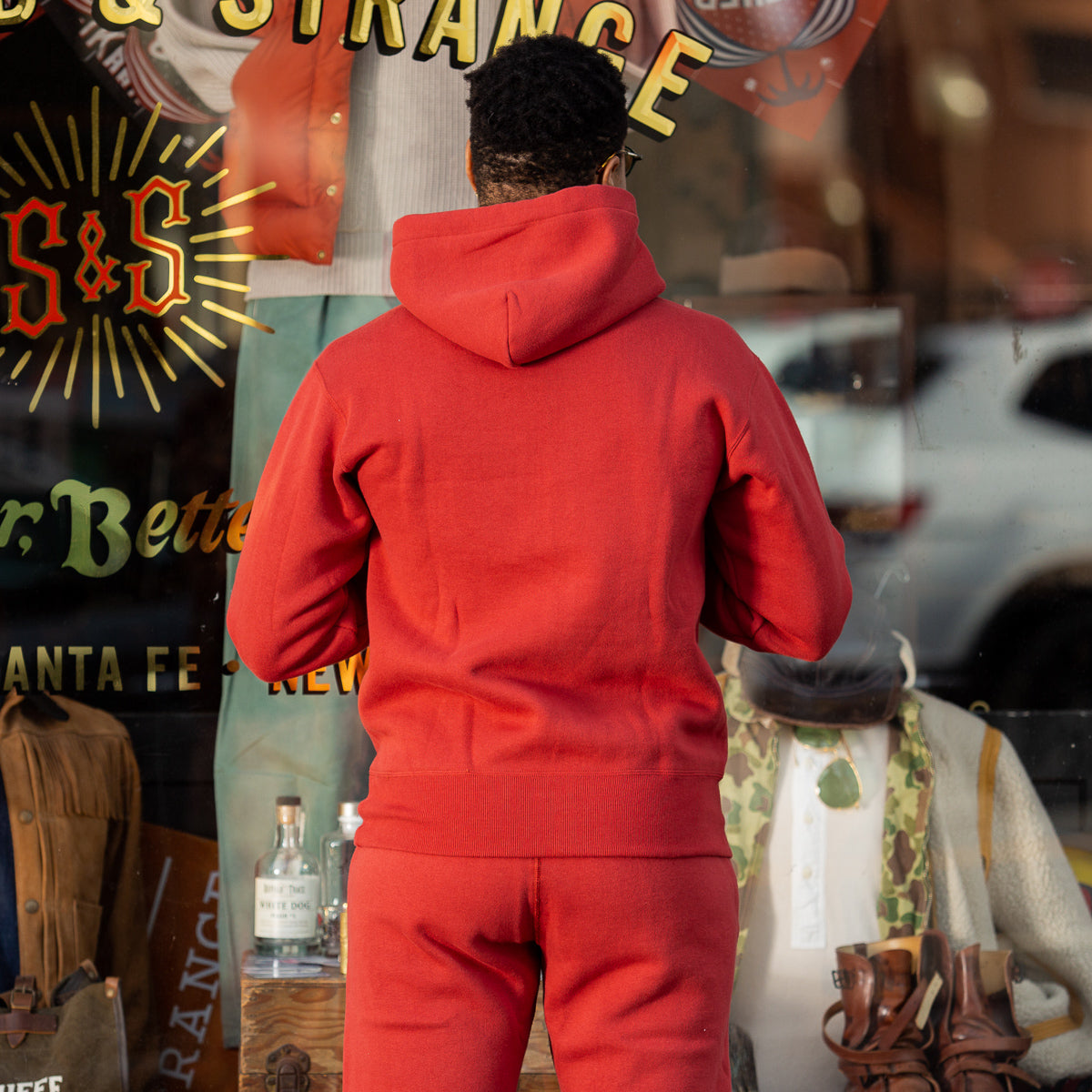 The Real McCoy's Loopwheel Pullover Hoodie - Cherry Red - Standard & Strange