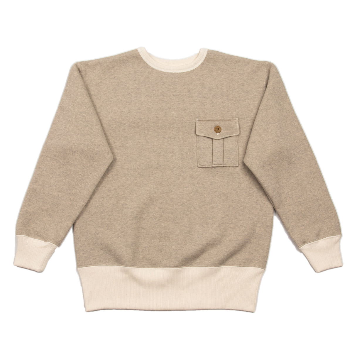 The Real McCoy's Military Pocket Sweatshirt - Oatmeal - Standard & Strange