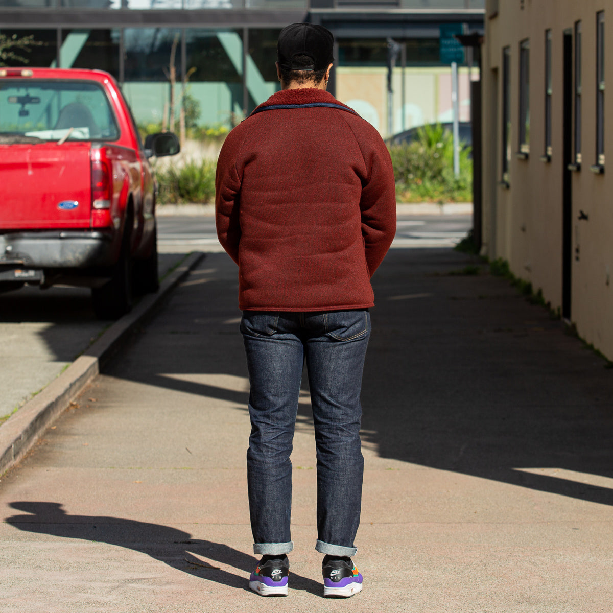 The Real McCoy's Outdoor Pile Cardigan - Brick Red - Standard & Strange