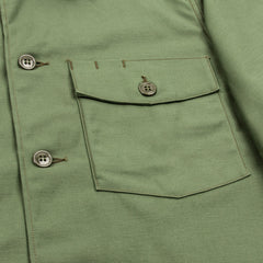 The Real McCoy's SHIRT, MAN'S, COTTON SATEEN, OLIVE GREEN SHADE 107 - Standard & Strange
