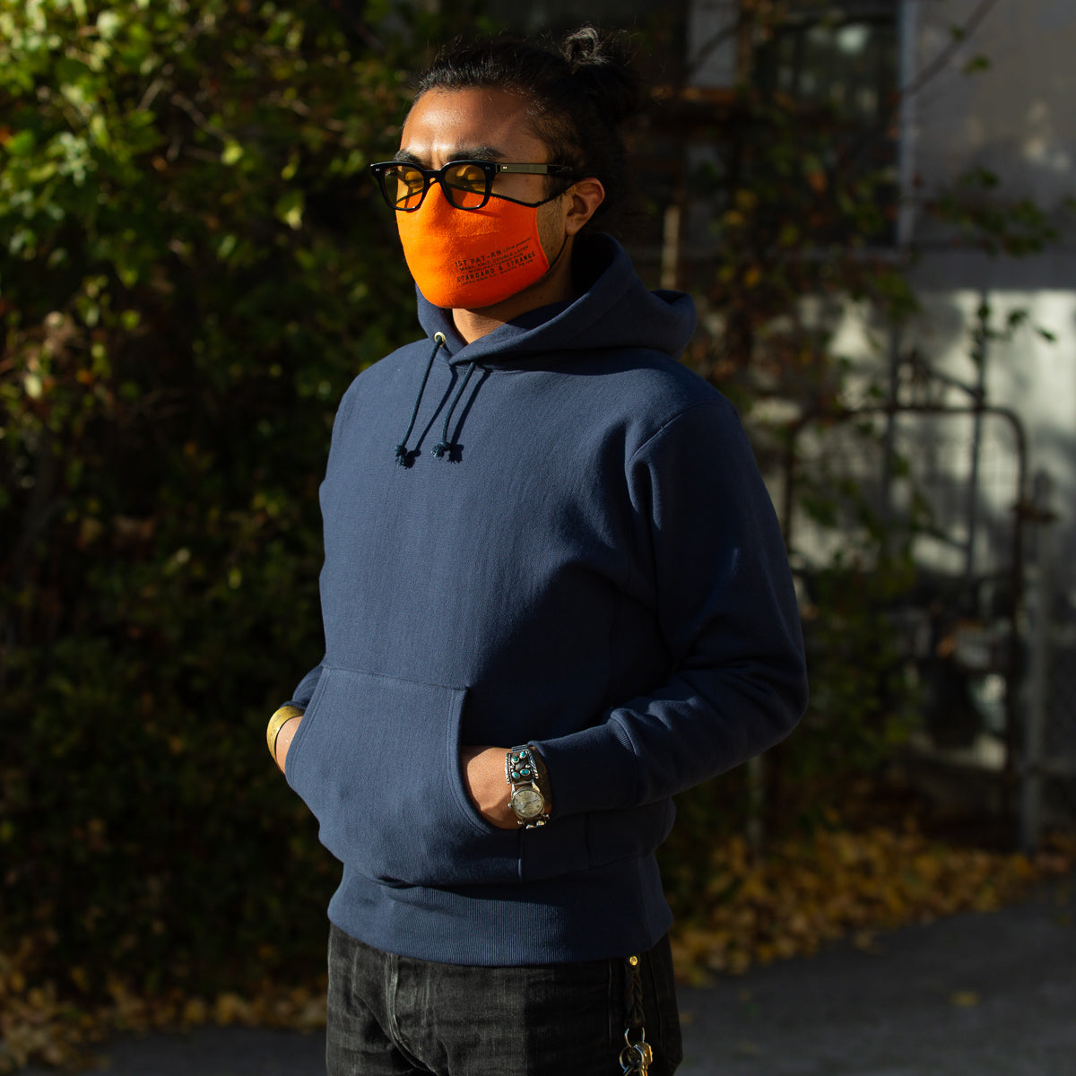 The Real McCoy's Ball Park Heavyweight Hooded Sweatshirt - Navy - Standard & Strange