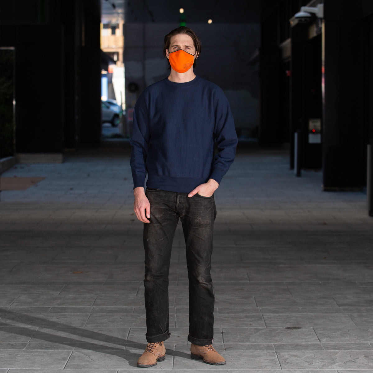 The Real McCoy's Heavyweight Crewneck Sweatshirt - Navy - Standard & Strange