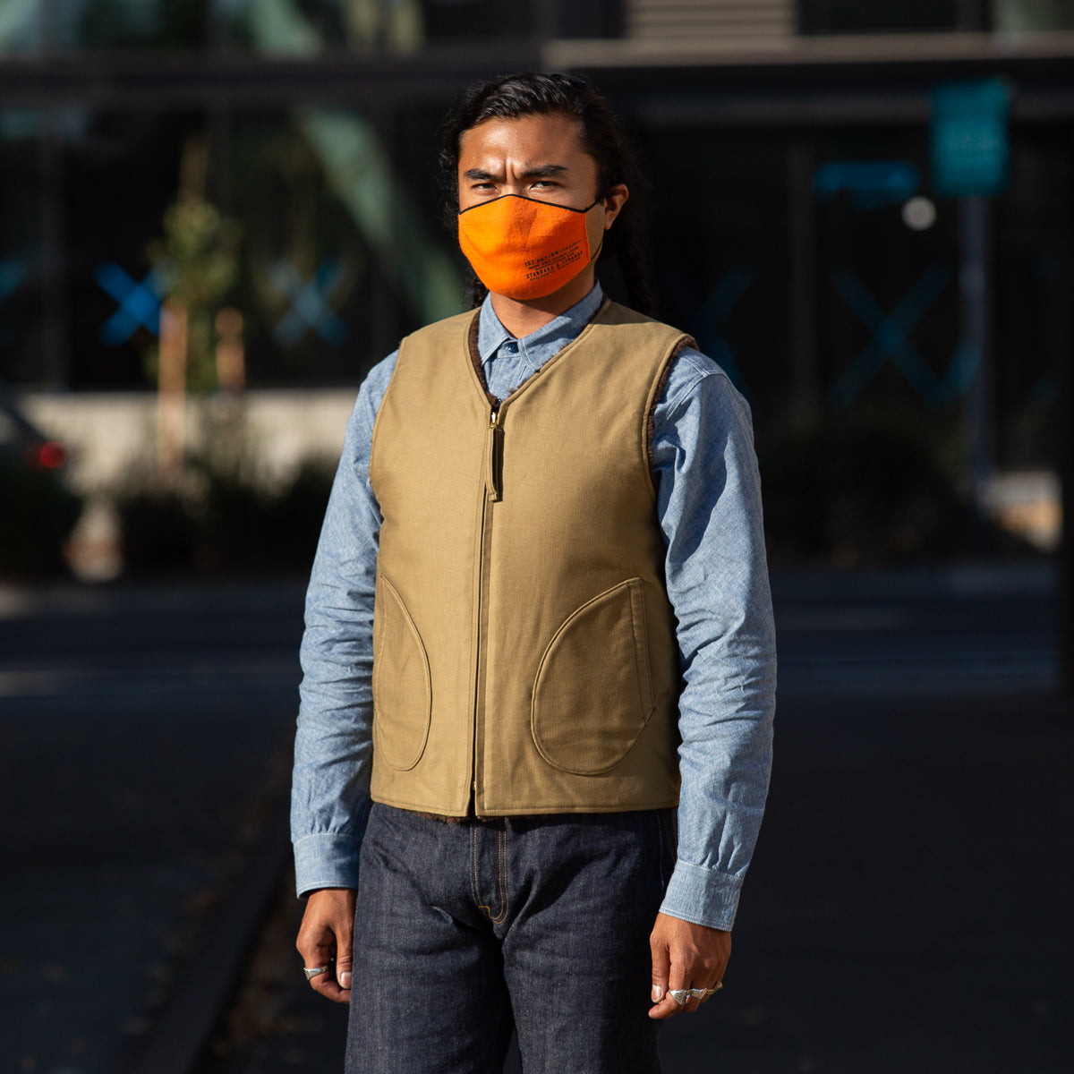 The Real McCoy's Vest, Alpaca, Pile-Lined - Khaki - Standard & Strange