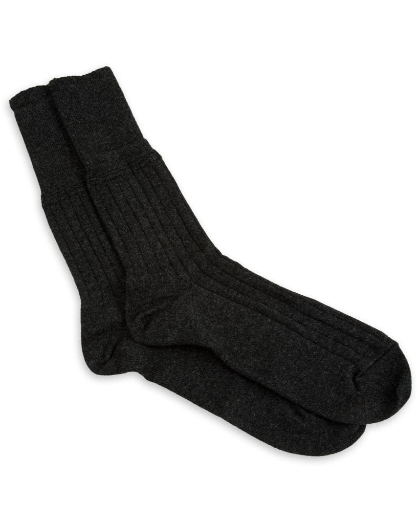 Olde Homesteader & Daughter Cashmere Rib Socks - Black - Standard & Strange