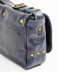 Y'2 Leather Small Mail Bag - Indigo Horse (BG-10-S) - Standard & Strange