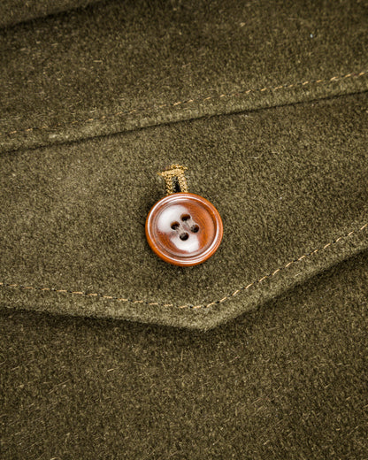 Y'2 Leather Steer Suede Swing Top Jacket - Olive (TB-148) - Standard & Strange