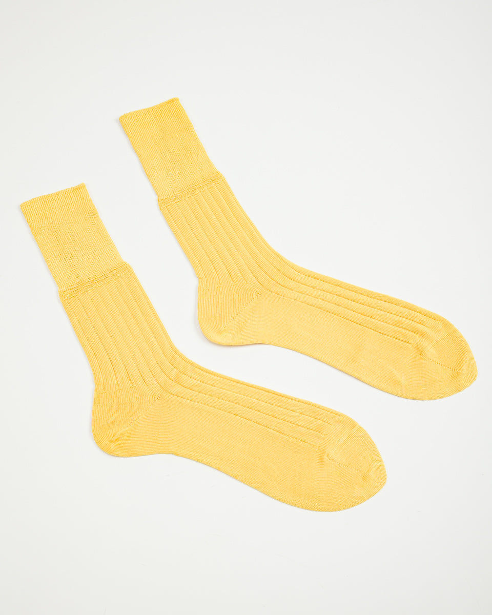 Olde Homesteader & Daughter Silk Rib Socks - Citron - Standard & Strange
