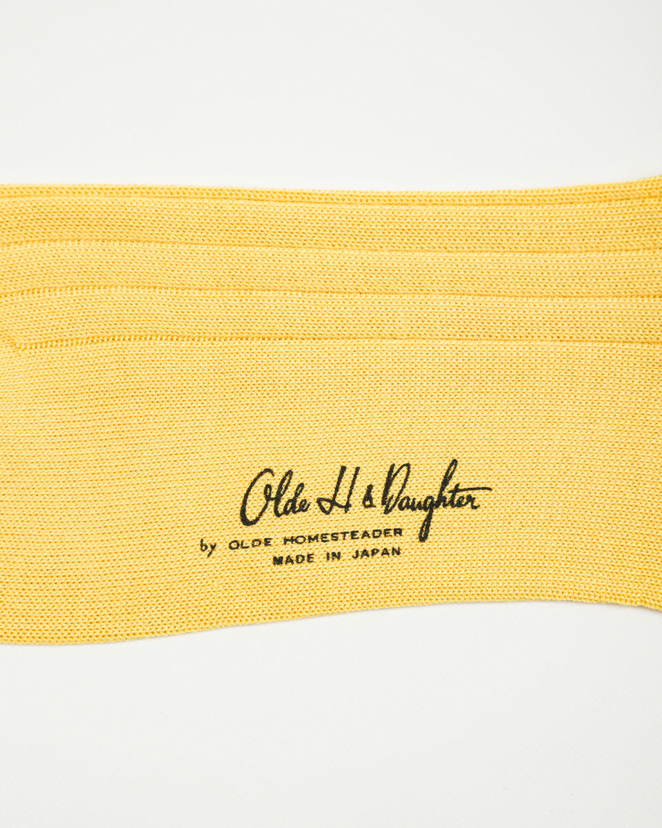 Olde Homesteader & Daughter Silk Rib Socks - Citron - Standard & Strange