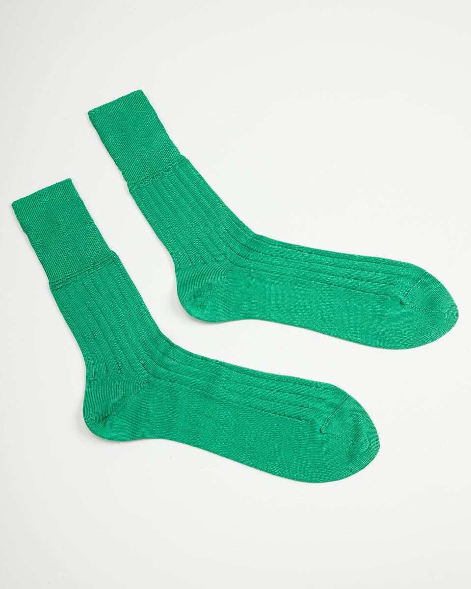 Olde H & Daughter Silk Rib Socks - Teal - Standard & Strange