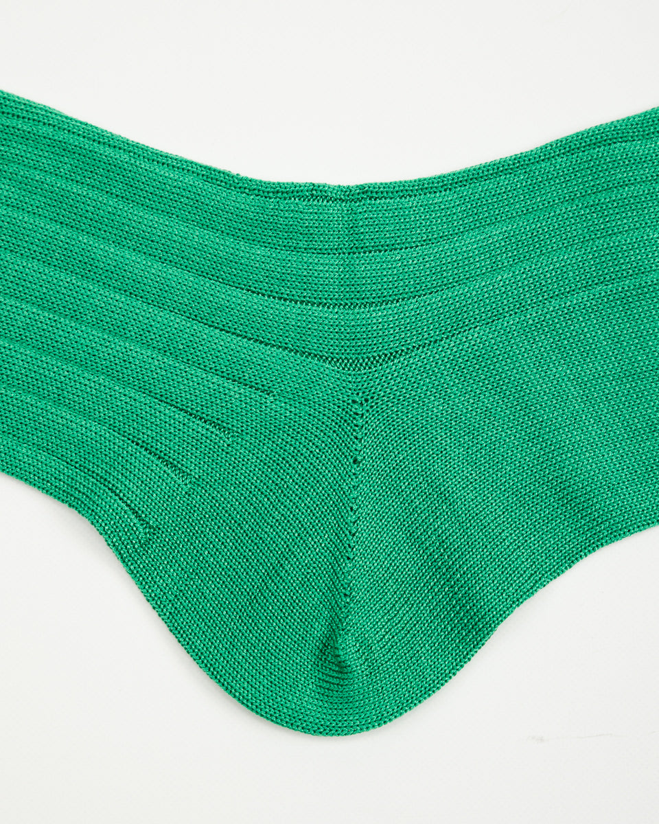 Olde H & Daughter Silk Rib Socks - Teal - Standard & Strange