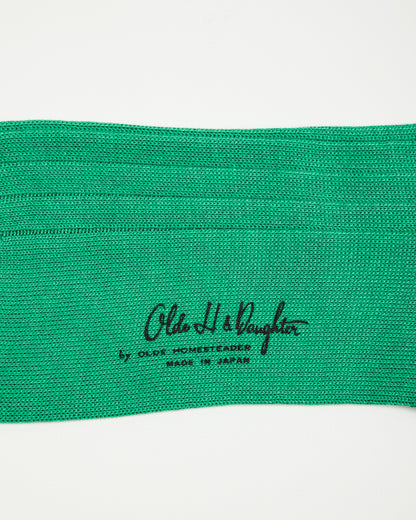 Olde H & Daughter Silk Rib Socks - Teal - Standard & Strange