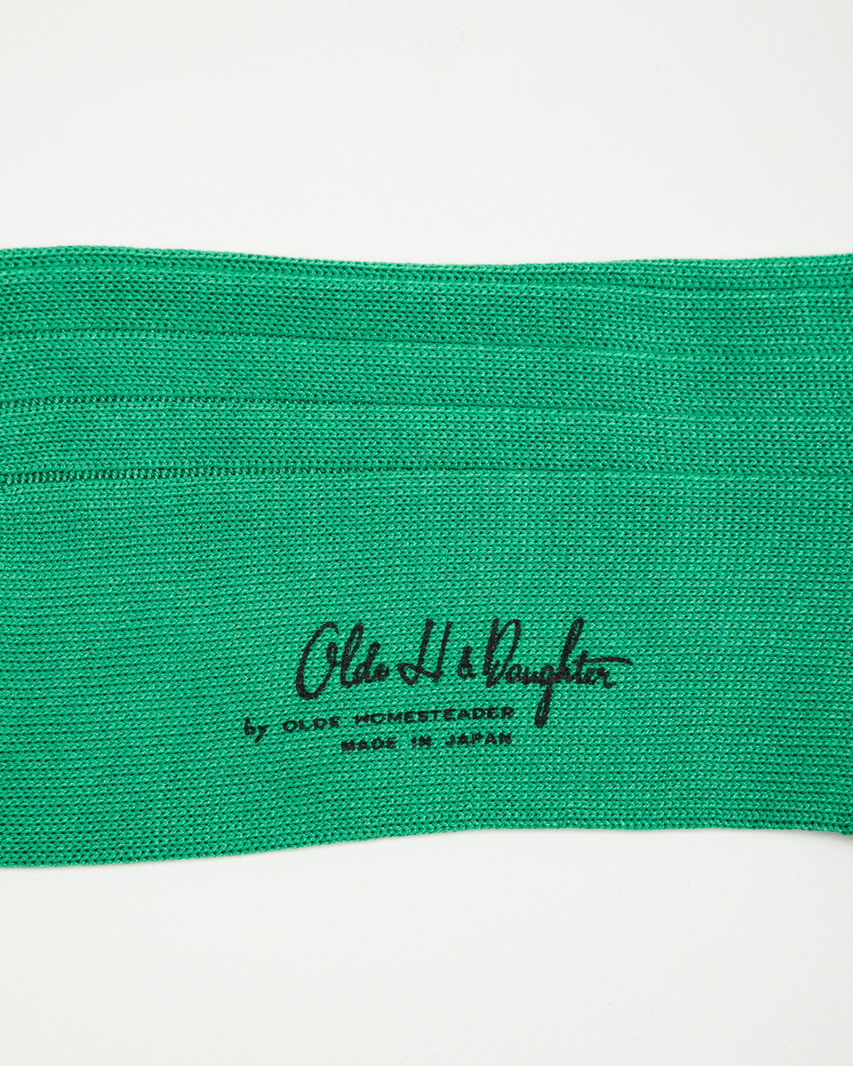 Olde H & Daughter Silk Rib Socks - Teal - Standard & Strange