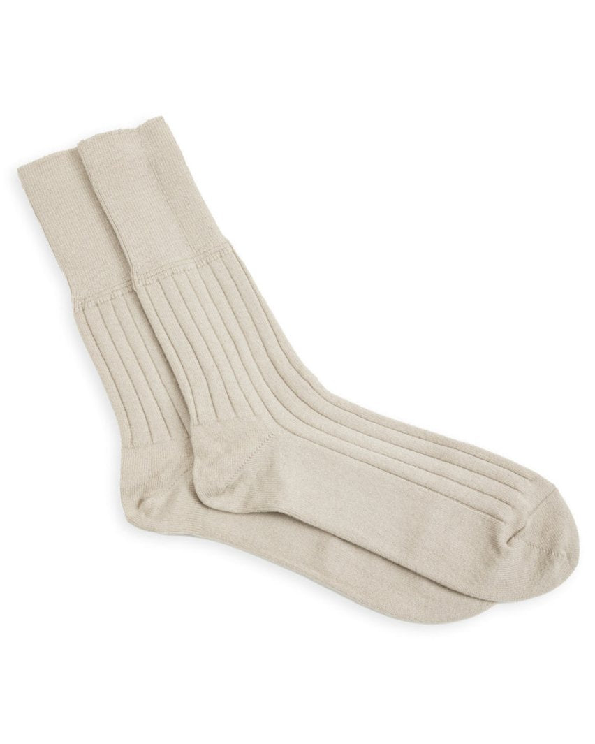 Olde Homesteader & Daughter Cashmere Rib Socks - White Smoke - Standard & Strange