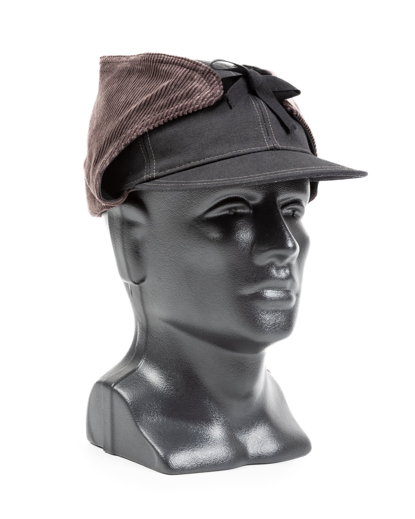 The Real McCoy's Buco Cotton Canvas Windproof Riding Cap - Black - Standard & Strange