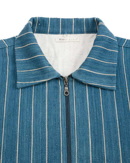 11.11 Nick Bomber - Yarn Dyed Stripe Turquoise Denim - Standard & Strange