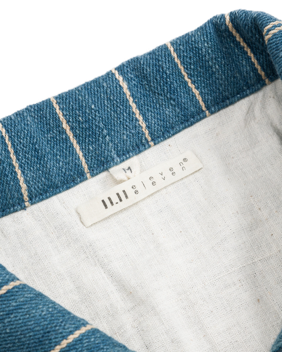 11.11 Nick Bomber - Yarn Dyed Stripe Turquoise Denim - Standard & Strange