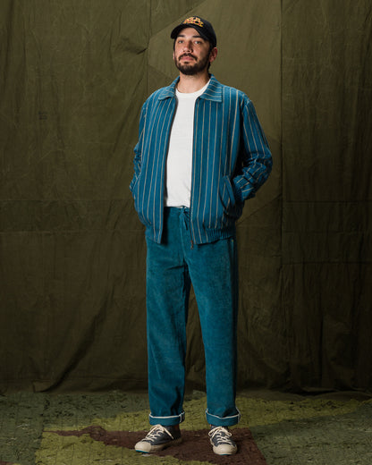 11.11 Nick Bomber - Yarn Dyed Stripe Turquoise Denim - Standard & Strange