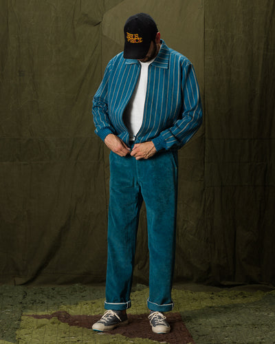 11.11 Nick Bomber - Yarn Dyed Stripe Turquoise Denim - Standard & Strange