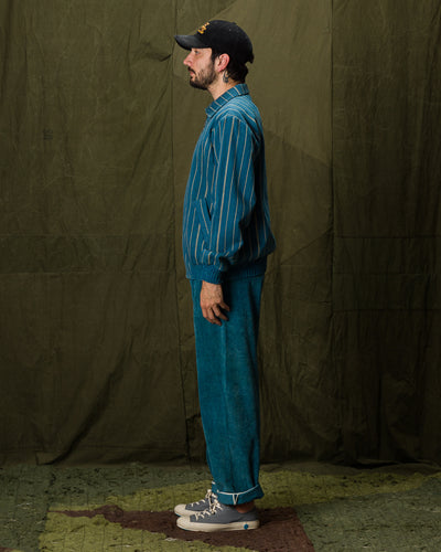 11.11 Nick Bomber - Yarn Dyed Stripe Turquoise Denim - Standard & Strange
