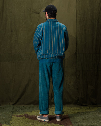 11.11 Nick Bomber - Yarn Dyed Stripe Turquoise Denim - Standard & Strange