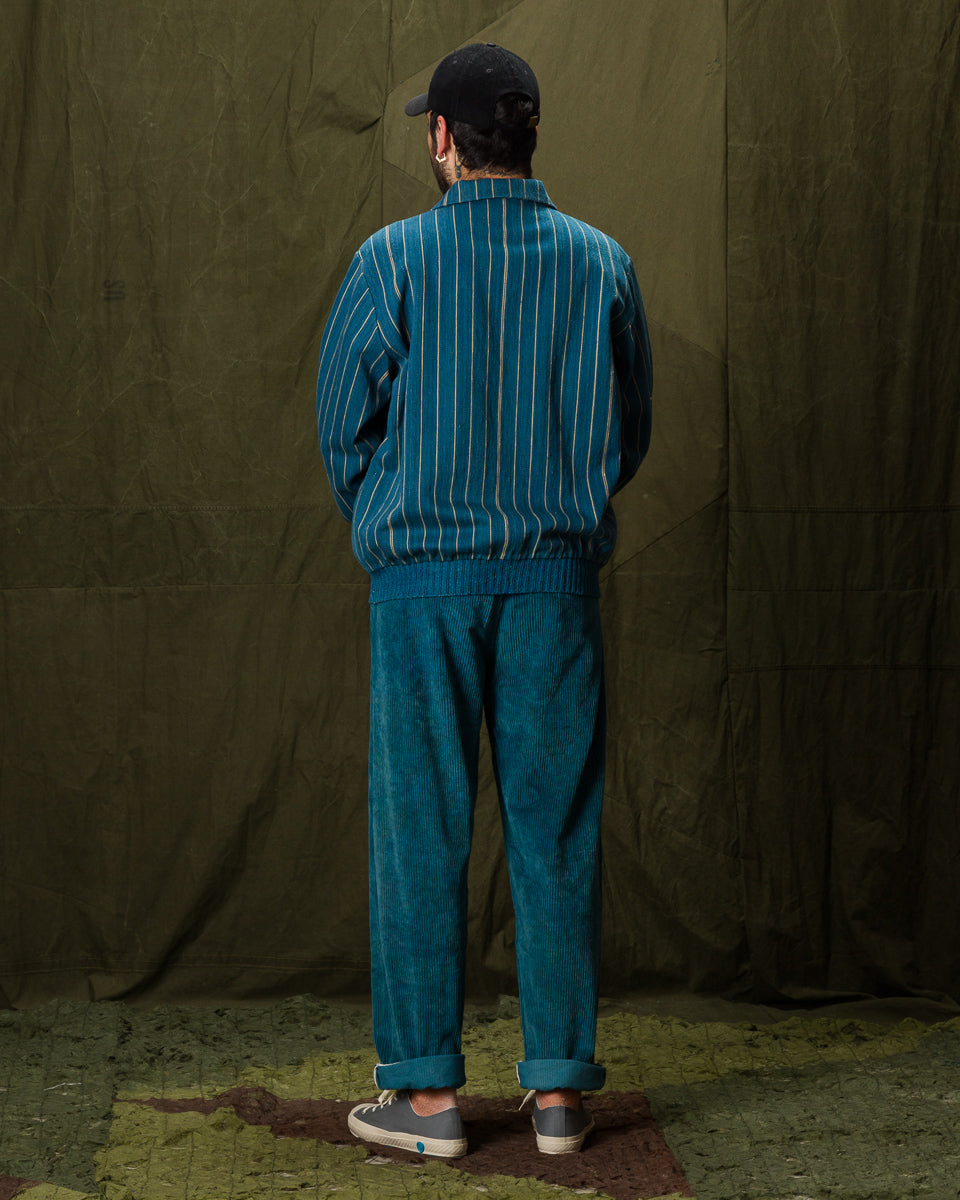 11.11 Nick Bomber - Yarn Dyed Stripe Turquoise Denim - Standard & Strange